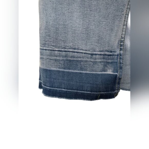 NWT Jeanology Long Maxi Slit Faded Denim Sexy Skirt Size L Spring Stretch Boho - Picture 4 of 11